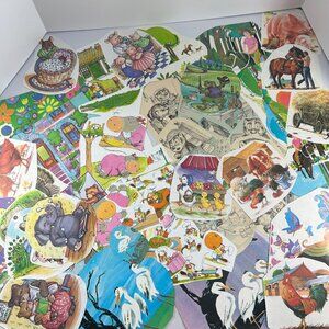 Ephemera Lot Scrapbooking Crafts Junk Journal Animals Nature Whimsical Vtg Pages